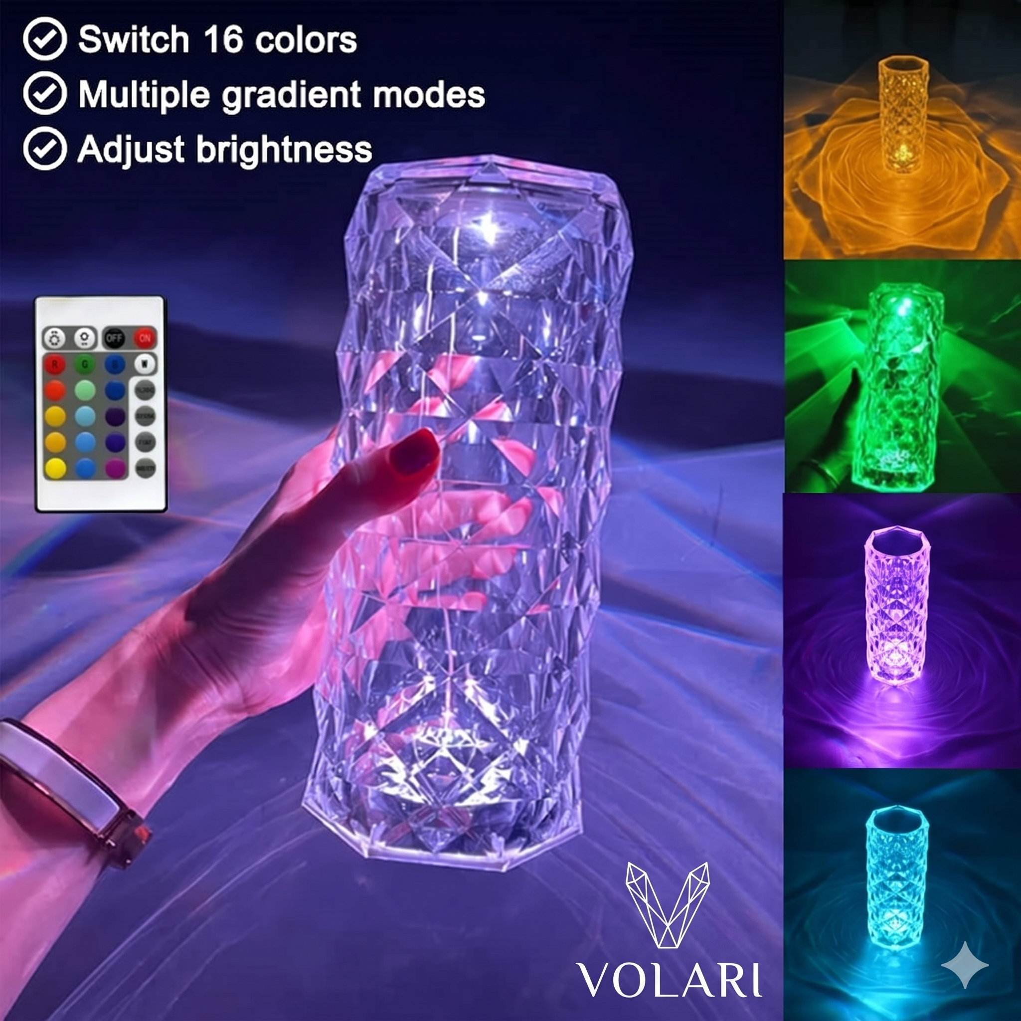 VolariCrystal Aroma Lamp™  أباجورة كريستال فاخرة مع فواحة عطرية وإضاءة محيطية راقية